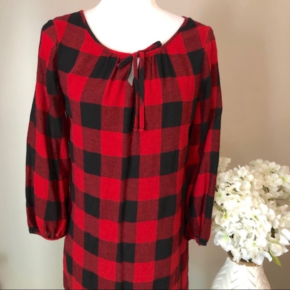 Madewell buffalo plaid long sleeved dress size XXS - Picture 3 of 7